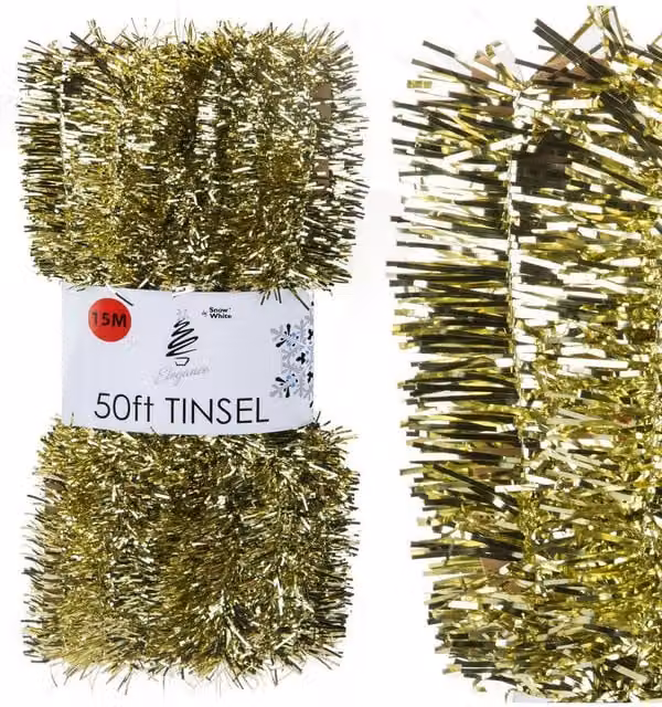 VFM e-Store Gold Christmas Tinsel Decorations