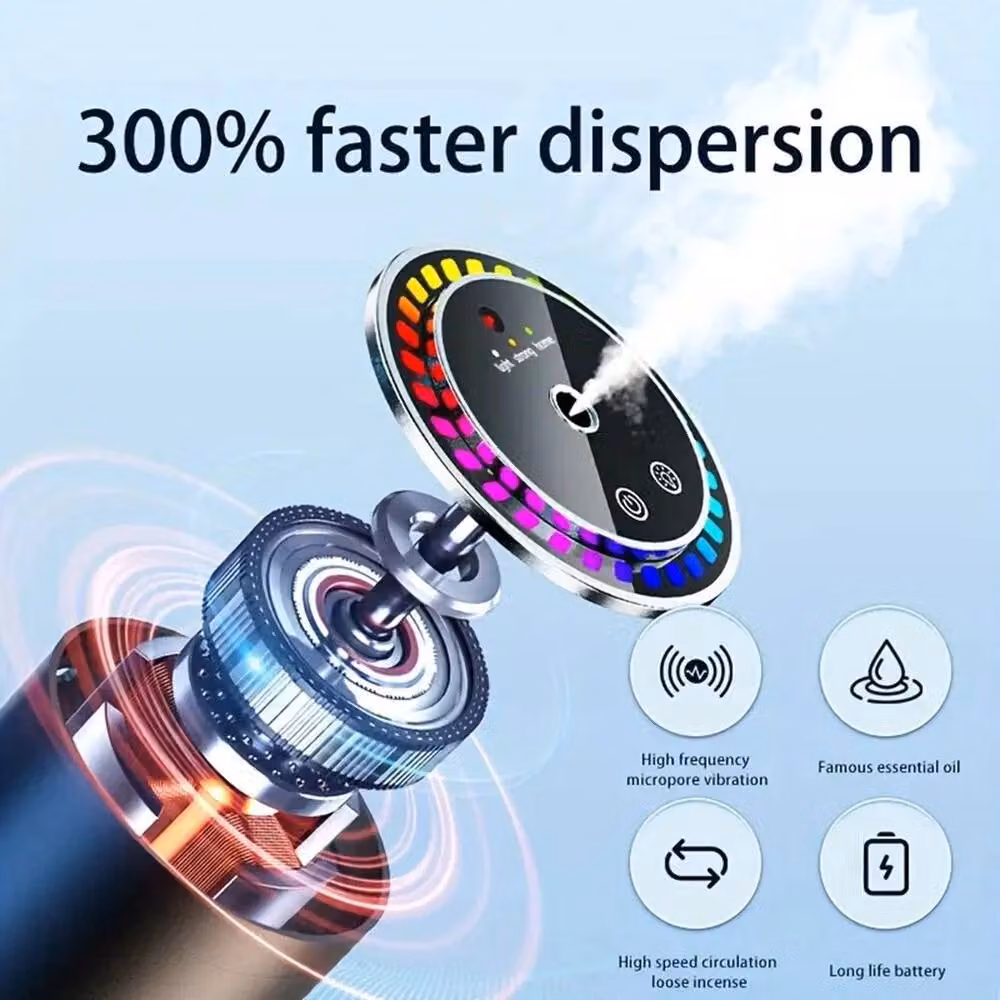 NESTLUNE USB Electric Car Diffuser Air Freshener with Essential Oil in Black – 5