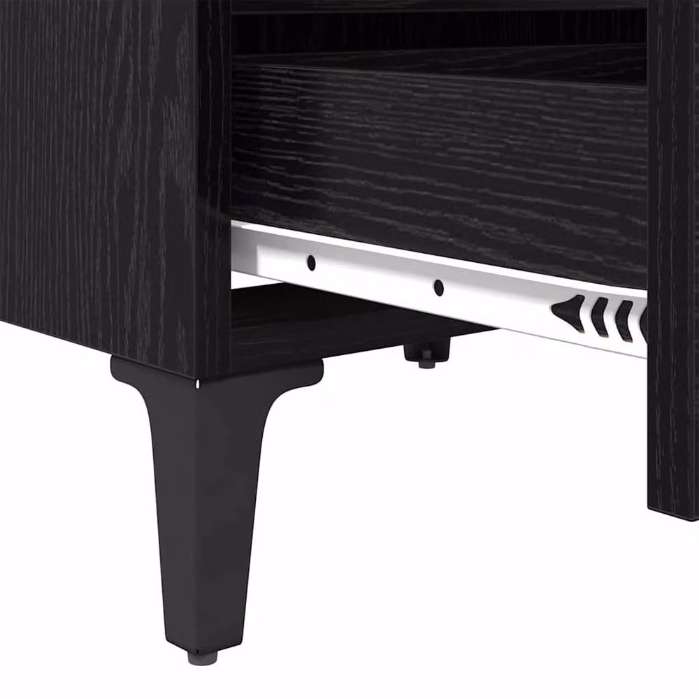 Berkfield Home Sleek Bed Cabinets, 2 Piece Set in Black Oak, W/D/H: 40 x 35 x 50 cm – 7
