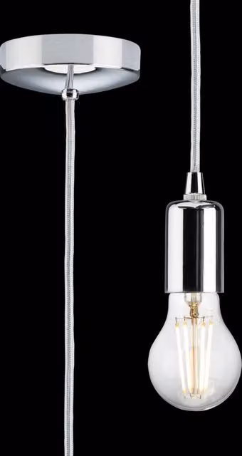 Netlighting Contemporary E27 Pendant Set in Grey and Polished Chrome – 2