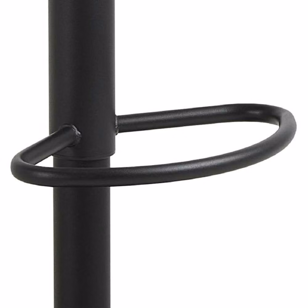 netfurniture Atlas Height Adjustable Swivel Bar Stool in Matt Black and Oak – 4