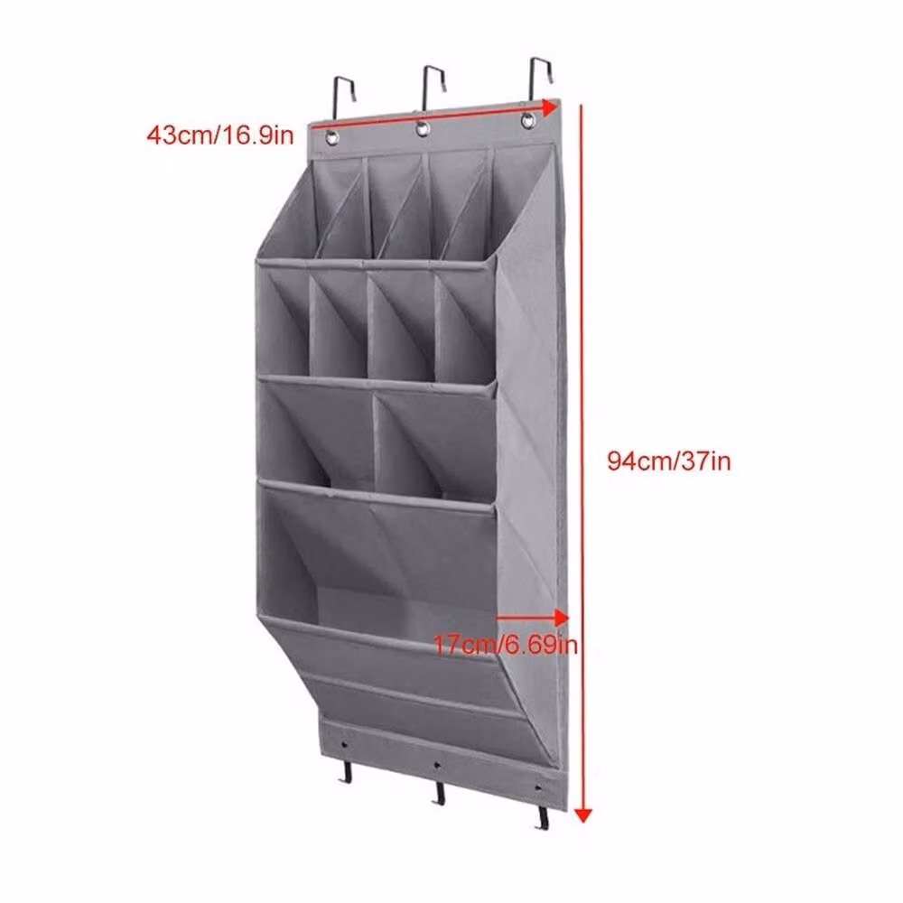 Nordara 11 Pocket Over Door Hanging Shoe Rack Organiser in Grey – 2