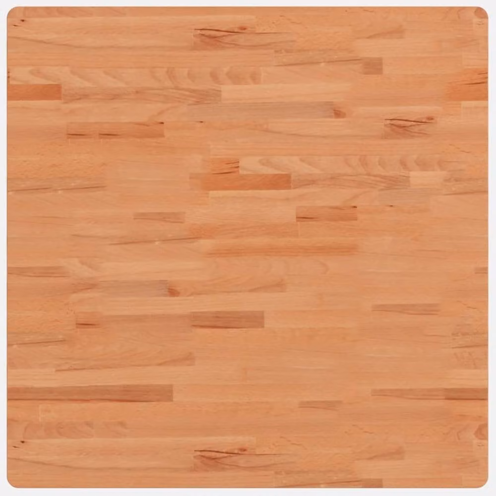 Berkfield Home Square Solid Beech Wood Table Top in Brown, W/D/H: 80 x 80 x 2.5 cm – 1