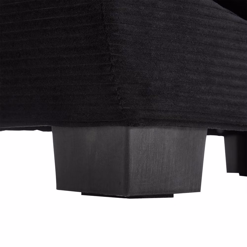 GOMYWAY Matteo Oversized Corduroy 2 Seater Loveseat in Black – 7