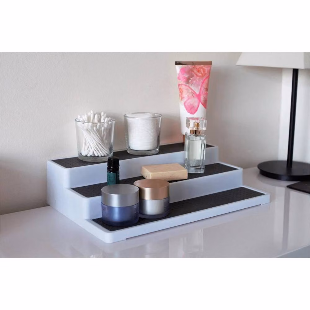 PAWNORA 3 Tier Freestanding Plastic Shelf Organiser in Matt Grey – 2