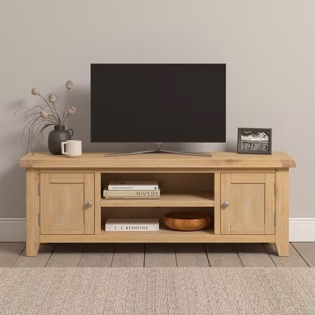 Seconique Windsor Straight TV Unit in Rustic Oak Brown