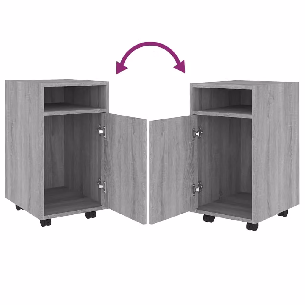 Berkfield Home Side Cabinet with Wheels in Grey Sonoma, W/D/H: 33 x 38 x 60 cm – 3