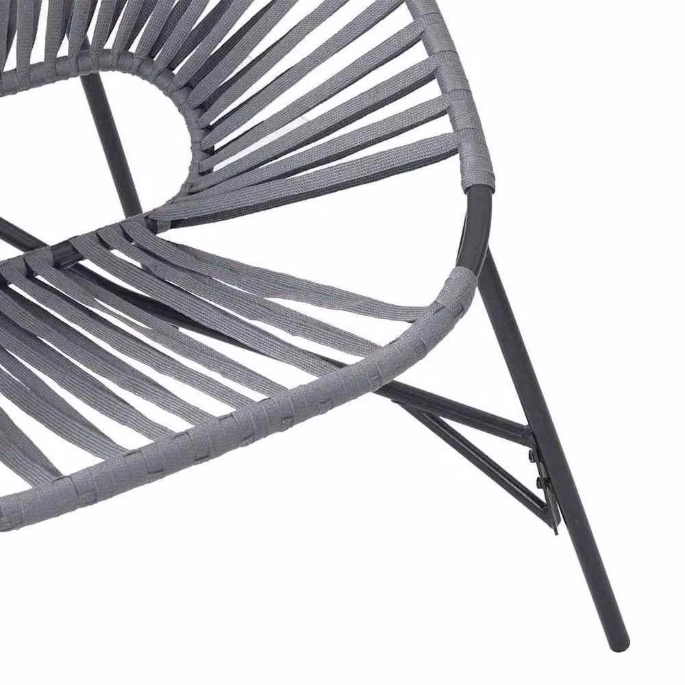 Berkfield Home 3 Piece Poly Rattan Garden Chair Set in Black and Grey – 2