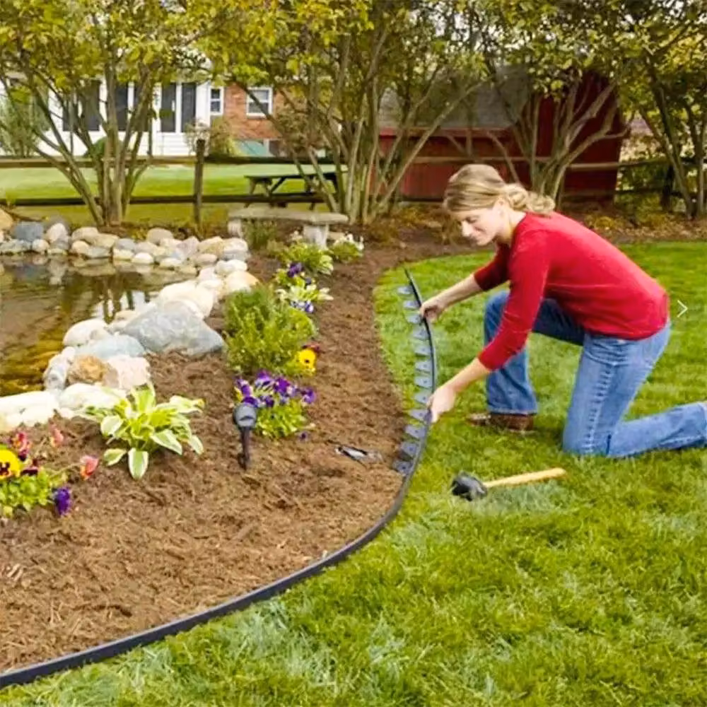 SPETLEK Black Flexible Garden Border for Grass and Lawns, 2 Pack, 20 Metres, H x W: 15 x 100 cm – 4