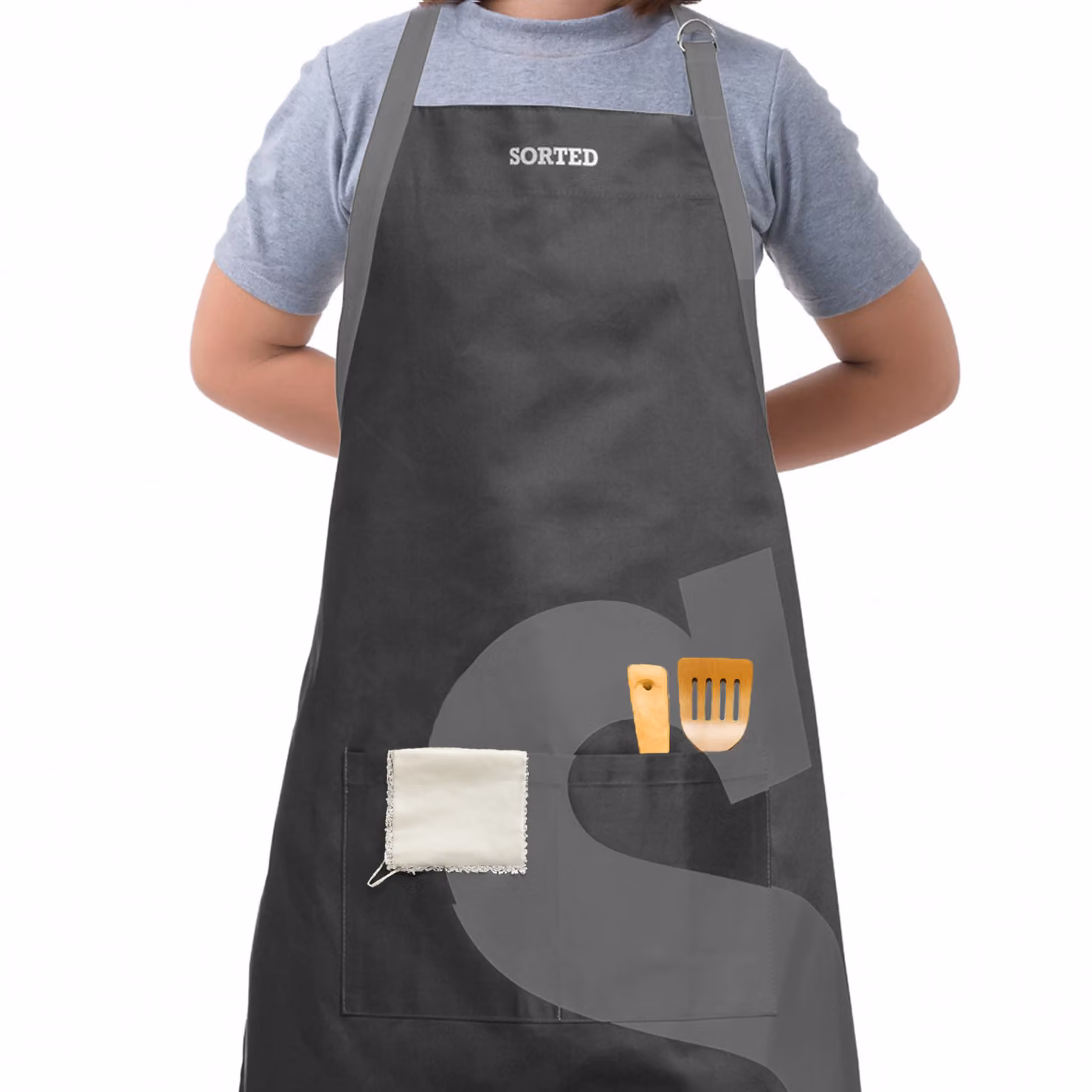 Orsina Versatile Black and Grey Logo Sorted Apron – 3