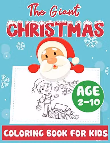 The Giant Christmas Colouring Book for Kids Aged 2-10, Multicolour Childrens Christmas Gift