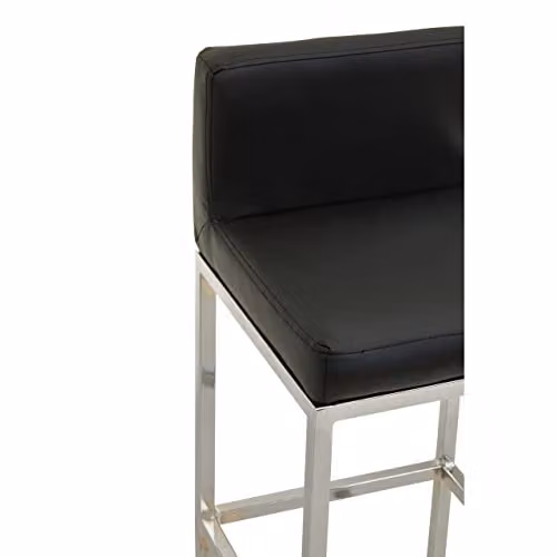Orsina Baina Black Synthetic Leather and Gold Metal Bar Chair W/D/H: 35 x 35 x 84 cm – 4