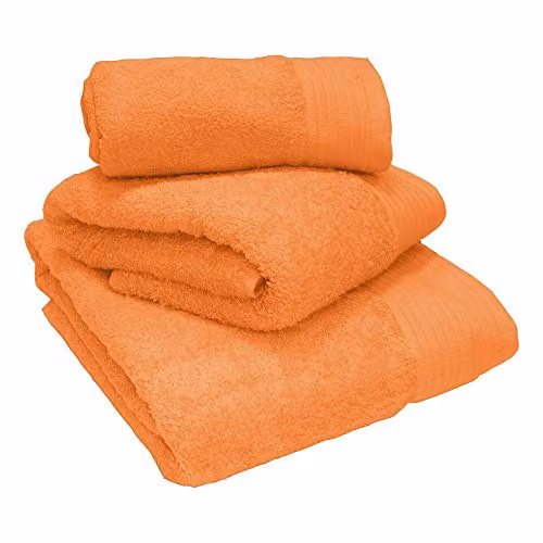 JC Textiles 600 GSM Egyptian Cotton Terry Bath Towel in Orange