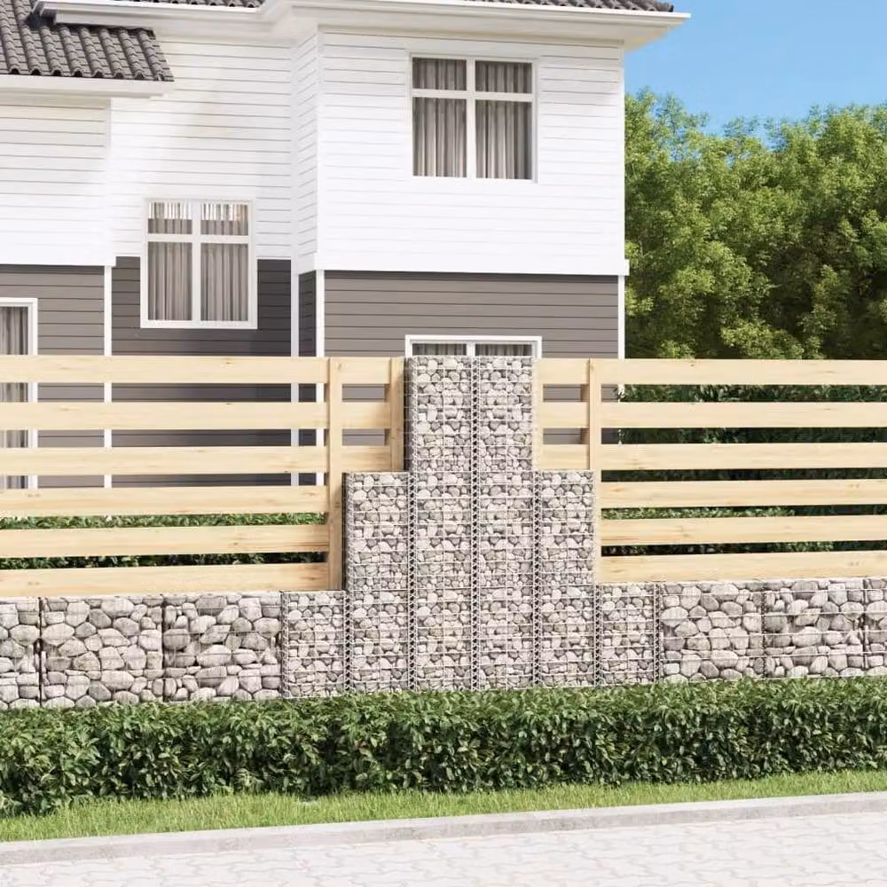 Berkfield Home 6 Piece Silver Galvanised Steel Gabion Basket Set – 2