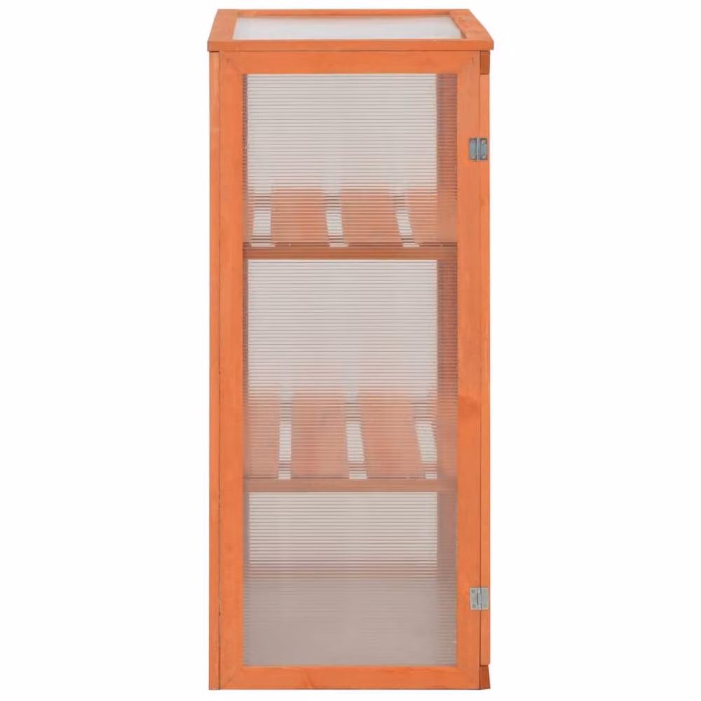 Berkfield Home Wooden Freestanding Greenhouse in Brown with Polycarbonate Shelving, W/D/H: 75 x 47 x 109 cm – 2