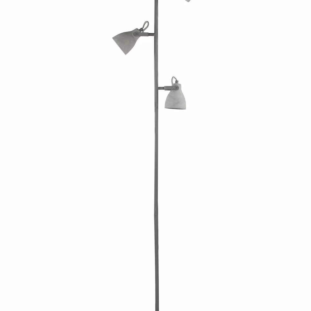 Wyld and Coco Industrial 3-Head Floor Lamp in Grey Concrete and Metal, Height: 165 cm – 2