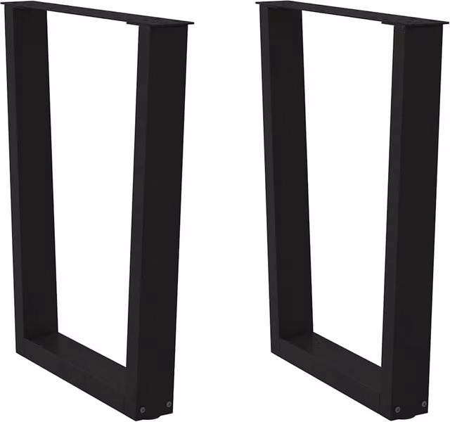 Berkfield Home V-Shape Dining Table Legs, 2 Piece Set, Black Steel, H: 72-73.3 cm x W: 60 cm