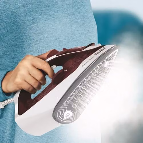 Tefal Express Steam Iron with Non-Stick Ceramic Soleplate and Auto Shut Off, White and Red – 5