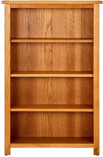 Berkfield Home 4-Tier Rustic Solid Oak Wood Bookcase in Brown, W/D/H: 70 x 22 x 110 cm