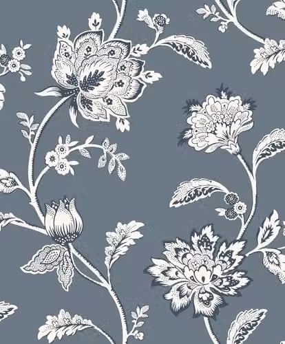 Fine Decor FD43453 Juliette Blue Floral Botanical Washable Wallpaper Roll