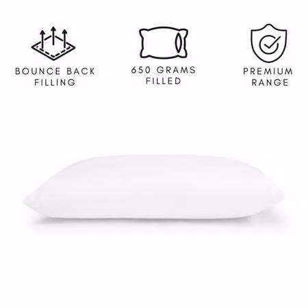 Absolute Home Textiles Pack of 2 White Microfibre Bounce Back Pillows for Adults