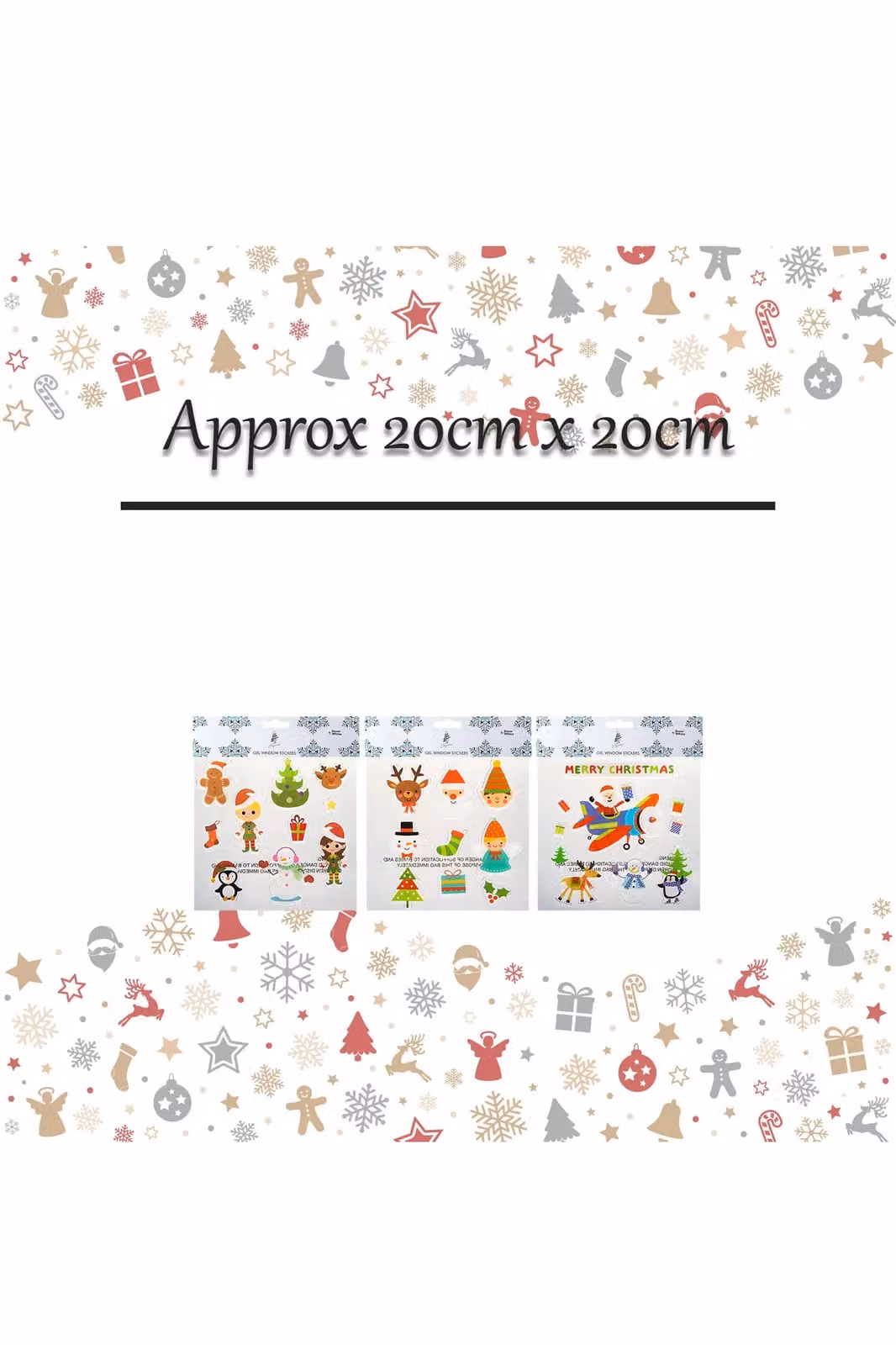 VFM e-Store Christmas Stickers in Multicolour, Varied Designs, W/H: 21 x 21 cm – 1