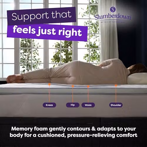 Slumberdown Cooling Gel Memory Foam Mattress Topper in White – 3