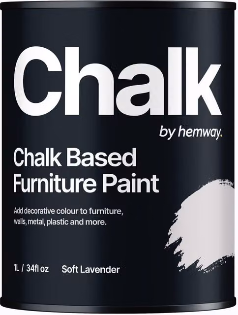 Hemway Chalk Based Furniture Paint in Soft Lavender Purple, Matt Finish, 1L