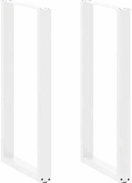 Berkfield Home U-Shaped Steel Coffee Table Legs, 2 Pieces, White, H: 60 cm