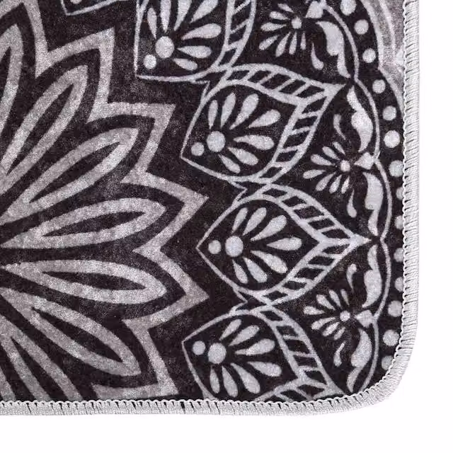 Berkfield Home Washable Multicolour Anti Slip Round Boho Ornament Rug, Diameter: 100 cm