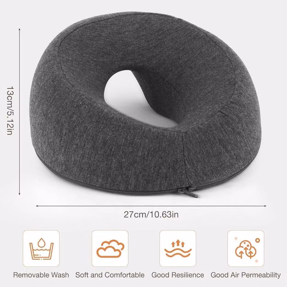 NESTLUNE Grey Memory Foam Contoured Face Down Cradle Pillow with Removable Cover – 2