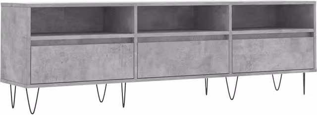 Berkfield Home Industrial TV Cabinet in Concrete Grey, W/D/H: 150 x 30 x 44.5 cm – 1