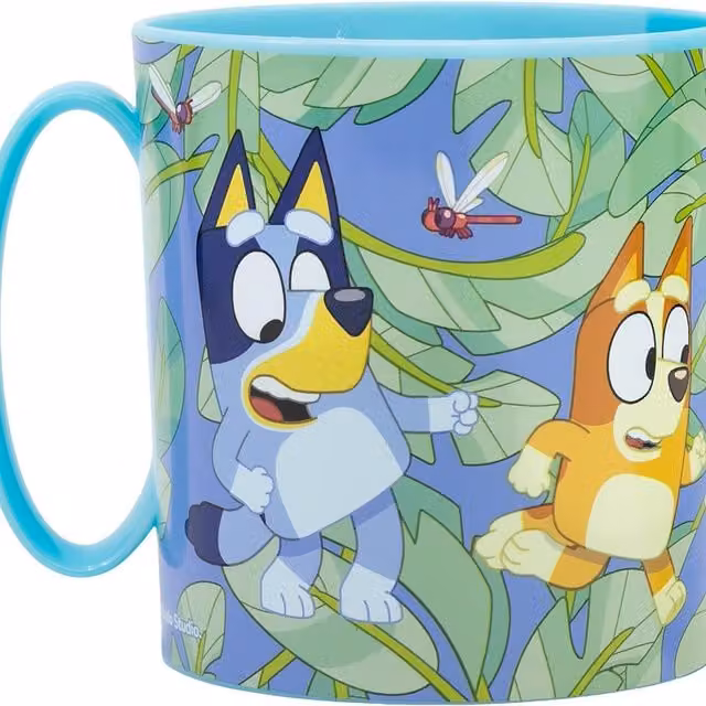 Official Bluey Licenced Melamine Micro Mug, 390 ml, Multicolour/Blue