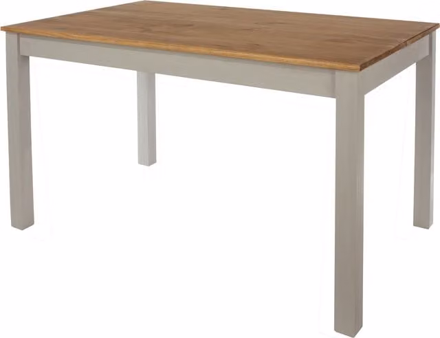 Core Products Linea Rectangular Solid Pine Dining Table in Grey Waxed Finish, Width: 120 cm – 1