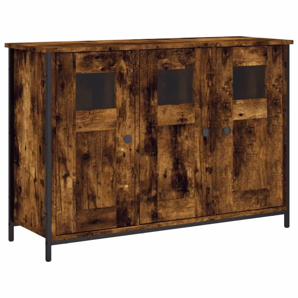 Berkfield Home Smoked Oak Sideboard in Brown, W/D/H: 100 x 35 x 70 cm – 2