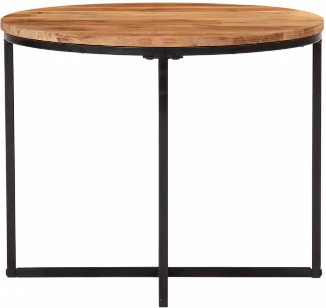 Berkfield Home Industrial Coffee Table in Brown Acacia Wood and Iron, W/D/H: 55 x 55 x 45 cm