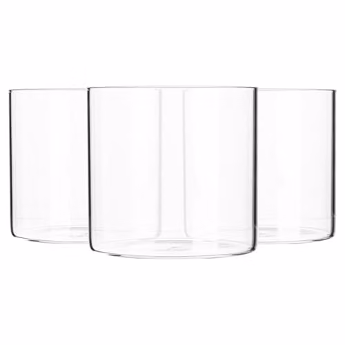 Argon Tableware Scandi Open Glass Storage Jars, Clear, 550ml, 6 Pack