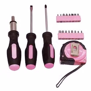 Hyfive 25-Piece Pink DIY Tool Kit with Hammer, Pliers and Screwdrivers in a Pink Carry Case – 6