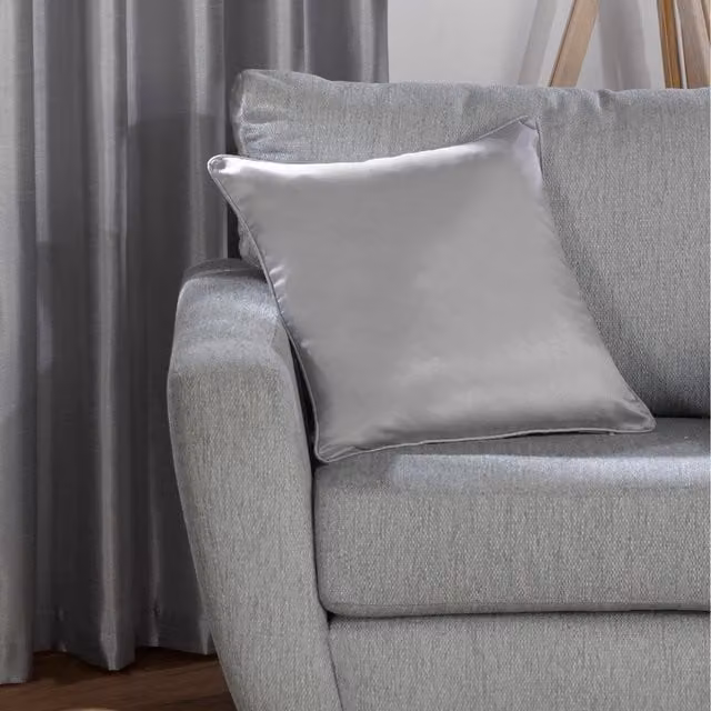 Rapport Home Sophia Silk Cushion Cover, Silver, W/D/H: 45 x 45 x 1 cm