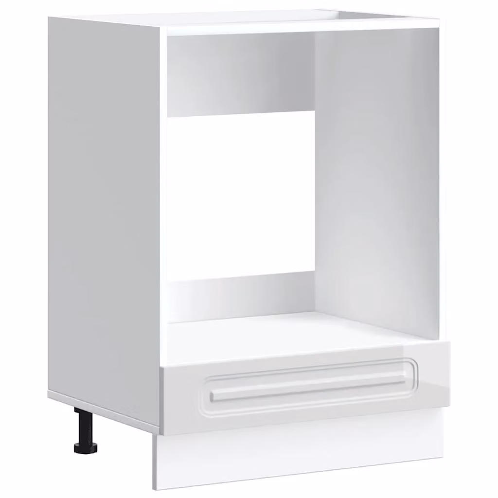 Berkfield Home Kalmar Freestanding Appliance Housing Unit in High Gloss White Engineered Wood