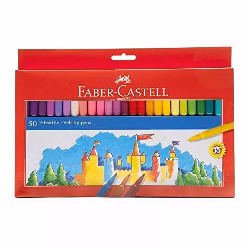 Faber-Castell 50 Multicoloured Felt-Tip Pens – 1