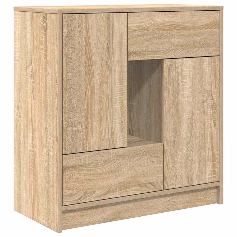 Berkfield Home Sonoma Oak Sideboard with Drawers and Doors, Brown, W: 70.5 cm, D: 34 cm, H: 74.5 cm – 2