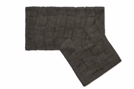 New Edge Blinds Ripple Collection 2pc Grey Pure Cotton Jacquard Bath Set, W: 50 cm, H: 80 cm – 2