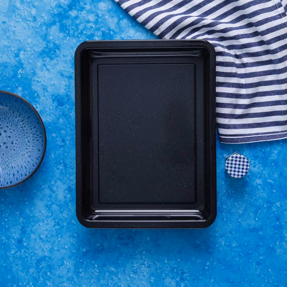 Betterware Classic Black Enamel Rectangular Roasting Dish, 35 cm Deep Tray – 2