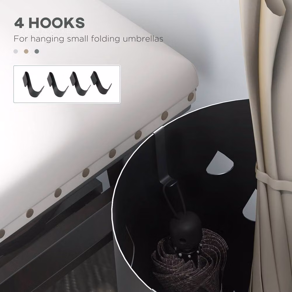 STILVORA Grey Metal Umbrella Stand for 6 Umbrellas with Removable Tray – 5