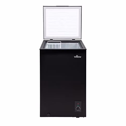 Willow W99CFB Freestanding 99L Chest Freezer with Removable Storage Basket, Black – 3