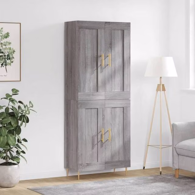 Berkfield Home Grey Sonoma Modern Highboard H 180 x W 69.5 x D 34 cm