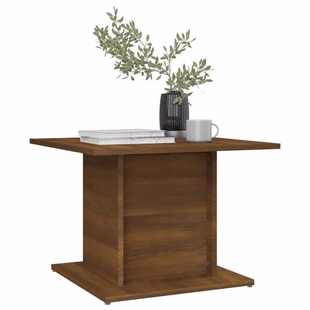Berkfield Home Modern Square Coffee Table in Brown Oak, W: 55.5 cm, D: 55.5 cm, H: 40 cm – 3
