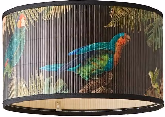 FORGEVIO Multicolour Fabric Cylinder Lampshade Easy Fit Ceiling Lamp
