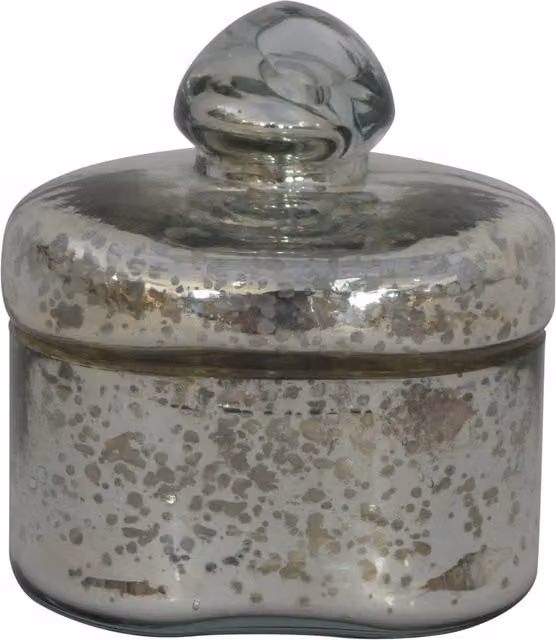 KDMK Artsan Small Vintage Styled Glass Jar in Silver